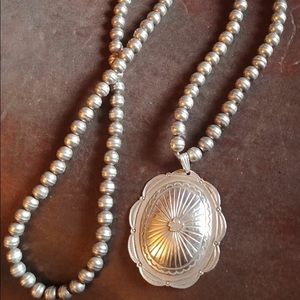 Vintage Navajo Pearls with Sterling Concho